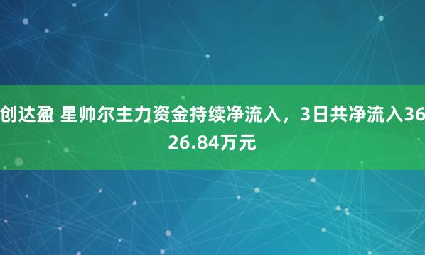 创达盈 星帅尔主力资金持续净流入，3日共净流入3626.84万元